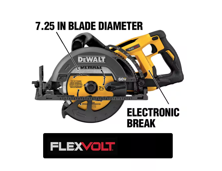DEWALT FLEXVOLT 60V MAX 7-1/4" Cordless Worm Drive Style Circular Saw DCS577B (TOOL ONLY)