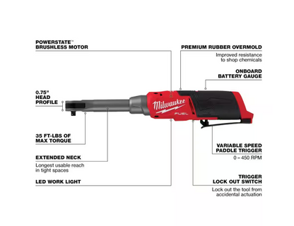 Milwaukee M12 FUEL 12V 3/8 in. Extended Reach High Speed Ratchet 2569-20 (TOOL ONLY)