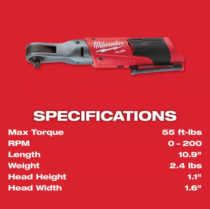 Milwaukee M12 FUEL 12V 3/8 in. Ratchet 2557-20 (TOOL ONLY)