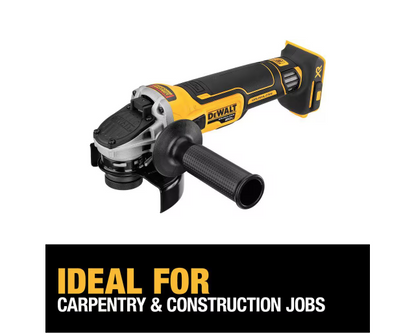 DEWALT 20V MAX XR 4.5" Slide Switch Small Angle Grinder w/ Kickback Brake DCG405B (TOOL ONLY)