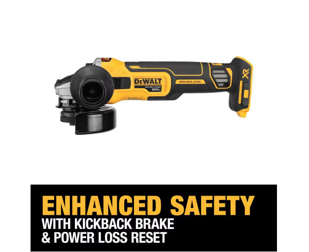 DEWALT 20V MAX XR 4.5" Slide Switch Small Angle Grinder w/ Kickback Brake DCG405B (TOOL ONLY)
