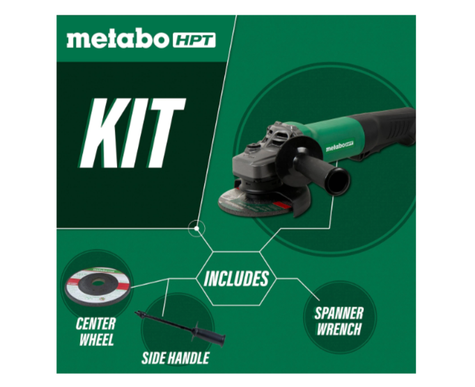 Metabo HPT 10.5 Amp Paddle Switch 4.5 in. Grinder G12SE3M