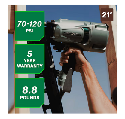 METABO HPT 21 Degree 3-1/4 Inch Strip Nailer NR83A5