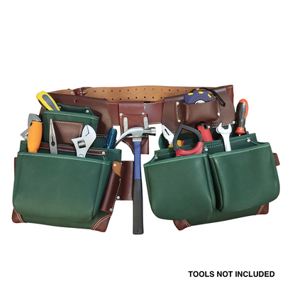 WAXWING Green Nylon Framing Tool Belt 100% Buffalo Leather WTB7061