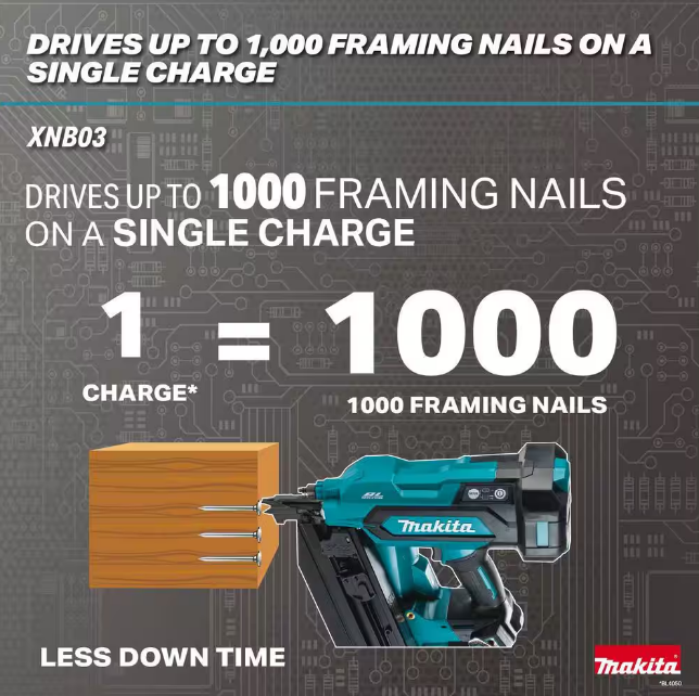 Makita 18V LXT 3-1/2 in. 21 degree Full Round Head Framing Nailer XNB03Z (TOOL ONLY)