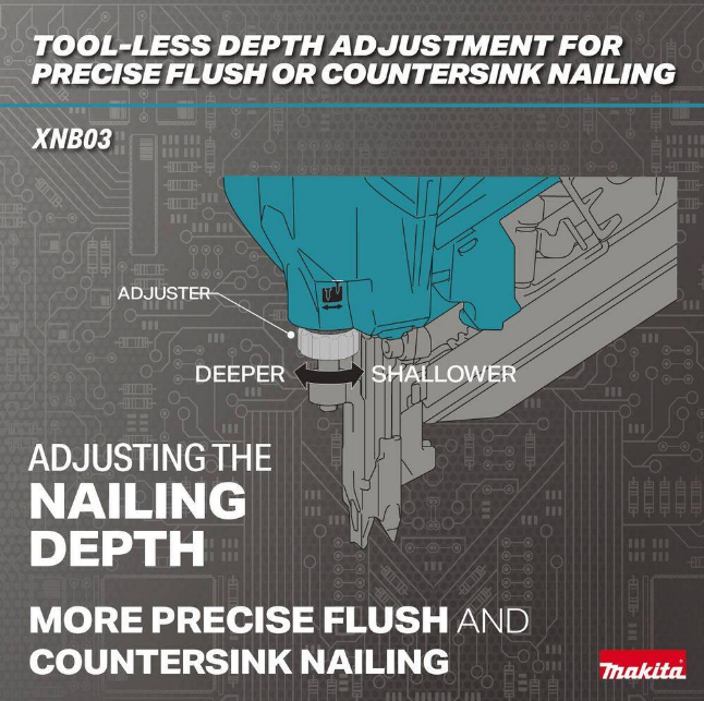 Makita 18V LXT 3-1/2 in. 21 degree Full Round Head Framing Nailer XNB03Z (TOOL ONLY)