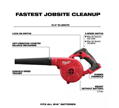 Milwaukee M18 18V Compact Blower 0884-20 (TOOL ONLY)