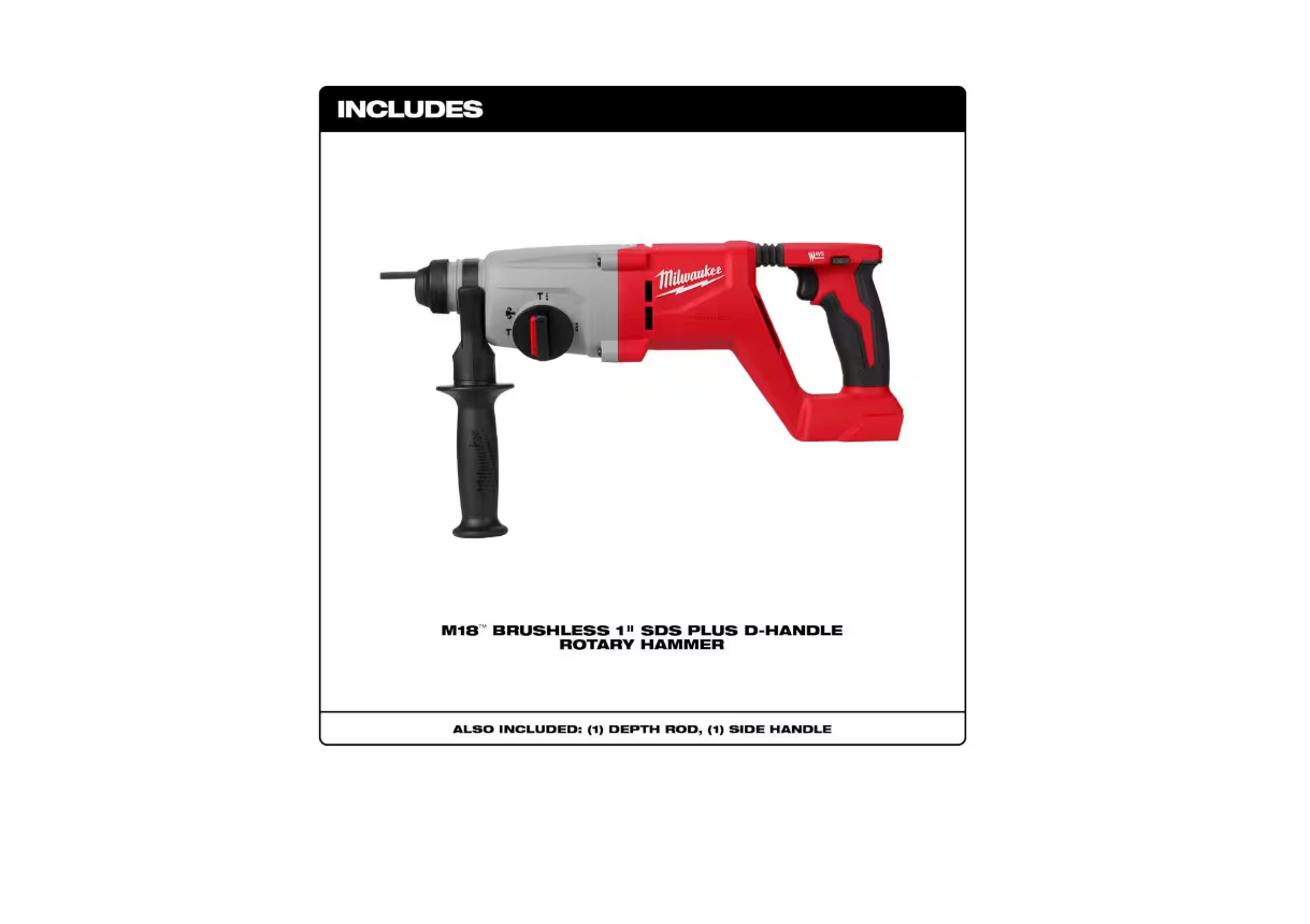 Milwaukee M18 18V 1 in. SDS-Plus D-Handle Rotary Hammer 2613-20 (TOOL ONLY)