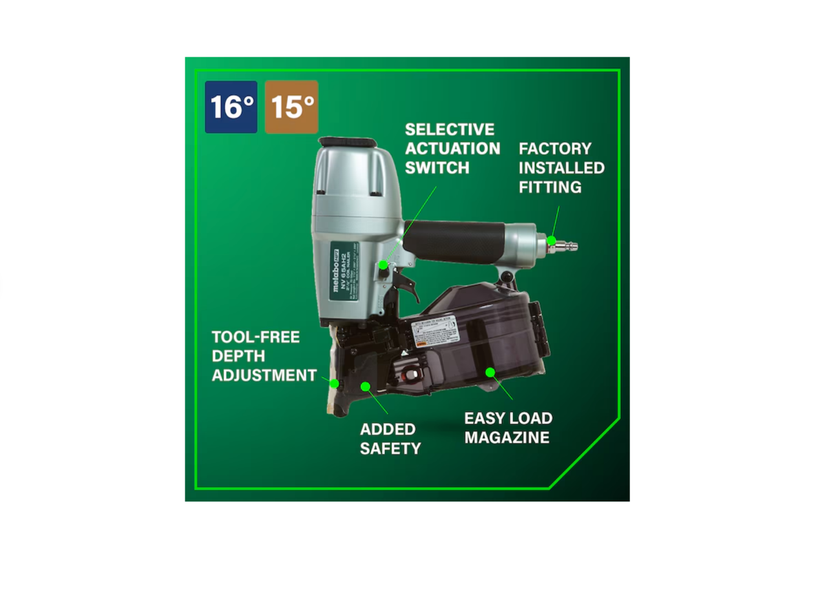 METABO HPT 2-1/2 Inch Coil Siding Nailer NV65AH2