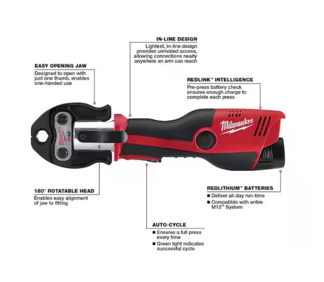 Milwaukee M12 Force Logic Press Tool Kit 2473-22