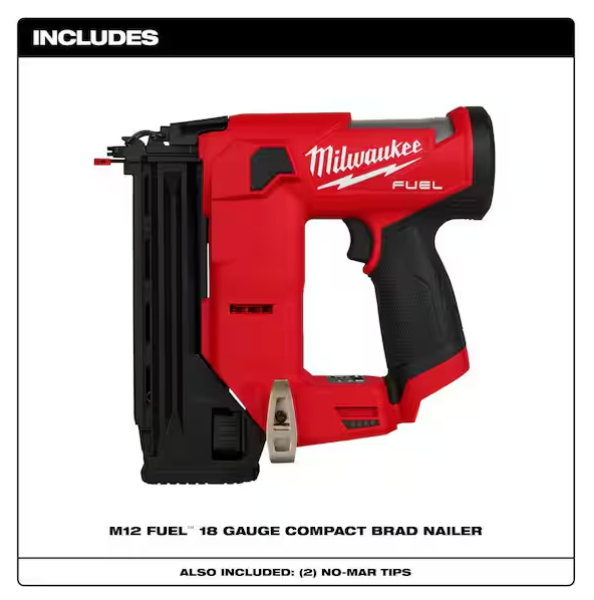 Milwaukee M12 FUEL 12V Brushless 18GA 1-1/2 in. Compact Brad Nailer 2541-20 (TOOL ONLY)