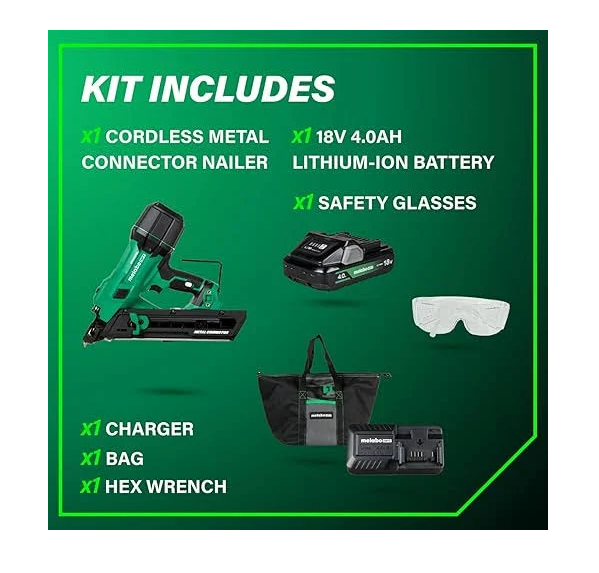METABO HPT 18V MultiVolt Brushless 1-1/2" Metal Connector Nailer Kit NR1838DKA