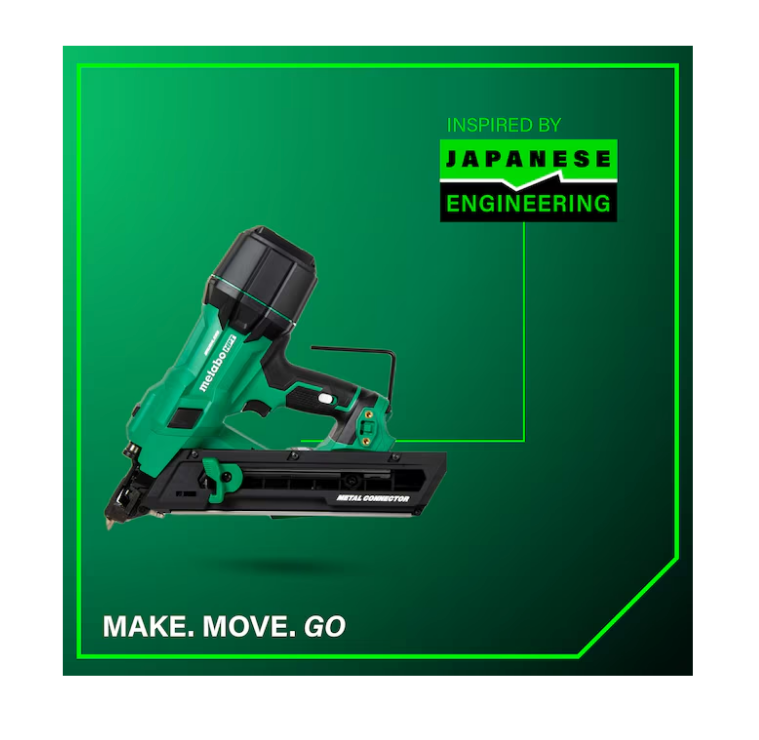 METABO HPT 18V MultiVolt Brushless 1-1/2" Metal Connector Nailer Kit NR1838DKA