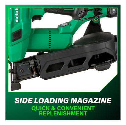 METABO HPT 18V MultiVolt™ Brushless 1-3/4" Coil Roofing Nailer Kit NV1845DA