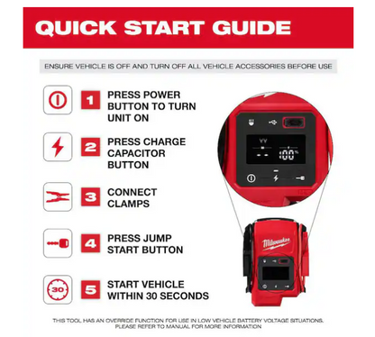Milwaukee M18 18V Cordless 2000 Peak Amp HOTSHOT Jump Starter 3841-20 (TOOL ONLY)