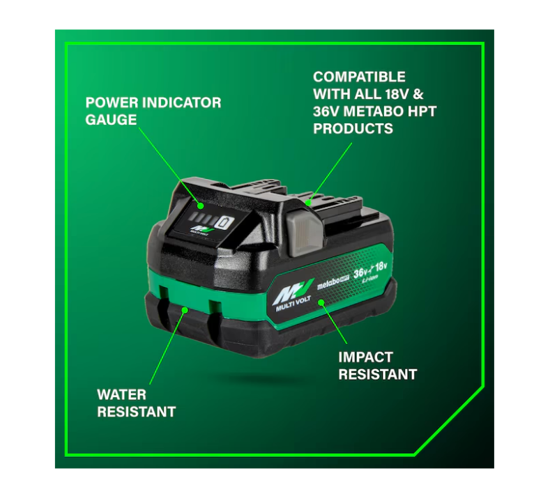 METABO HPT 18V/36V (5.0Ah/2.5Ah) MultiVolt™ Battery (BSL36A18X)