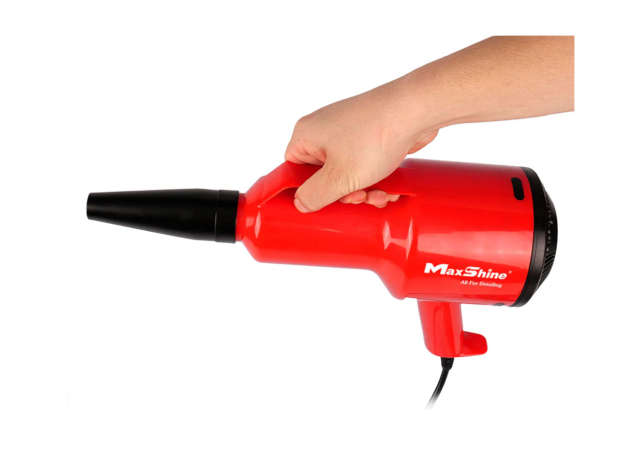 MaxShine Mini Handheld Dryer EVO-S - Red Portable Car Dryer with Attachments for Detailing
