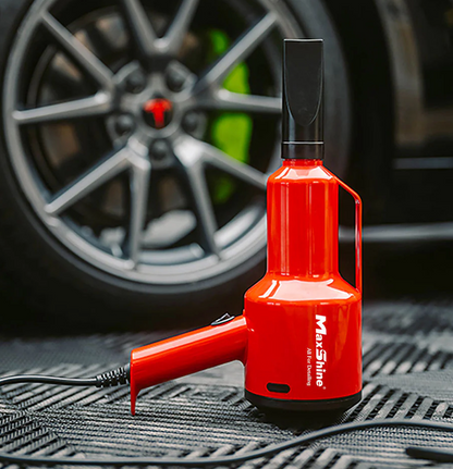 MaxShine Mini Handheld Dryer EVO-S - Red Portable Car Dryer with Attachments for Detailing