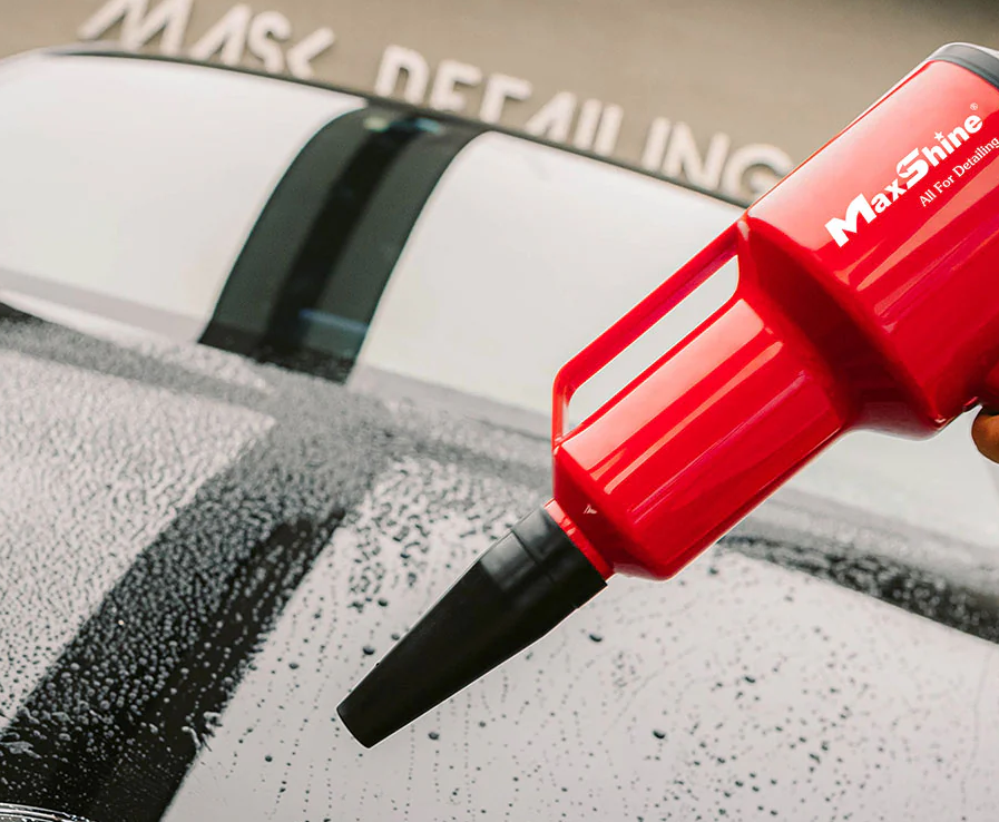 MaxShine Mini Handheld Dryer EVO-S - Red Portable Car Dryer with Attachments for Detailing
