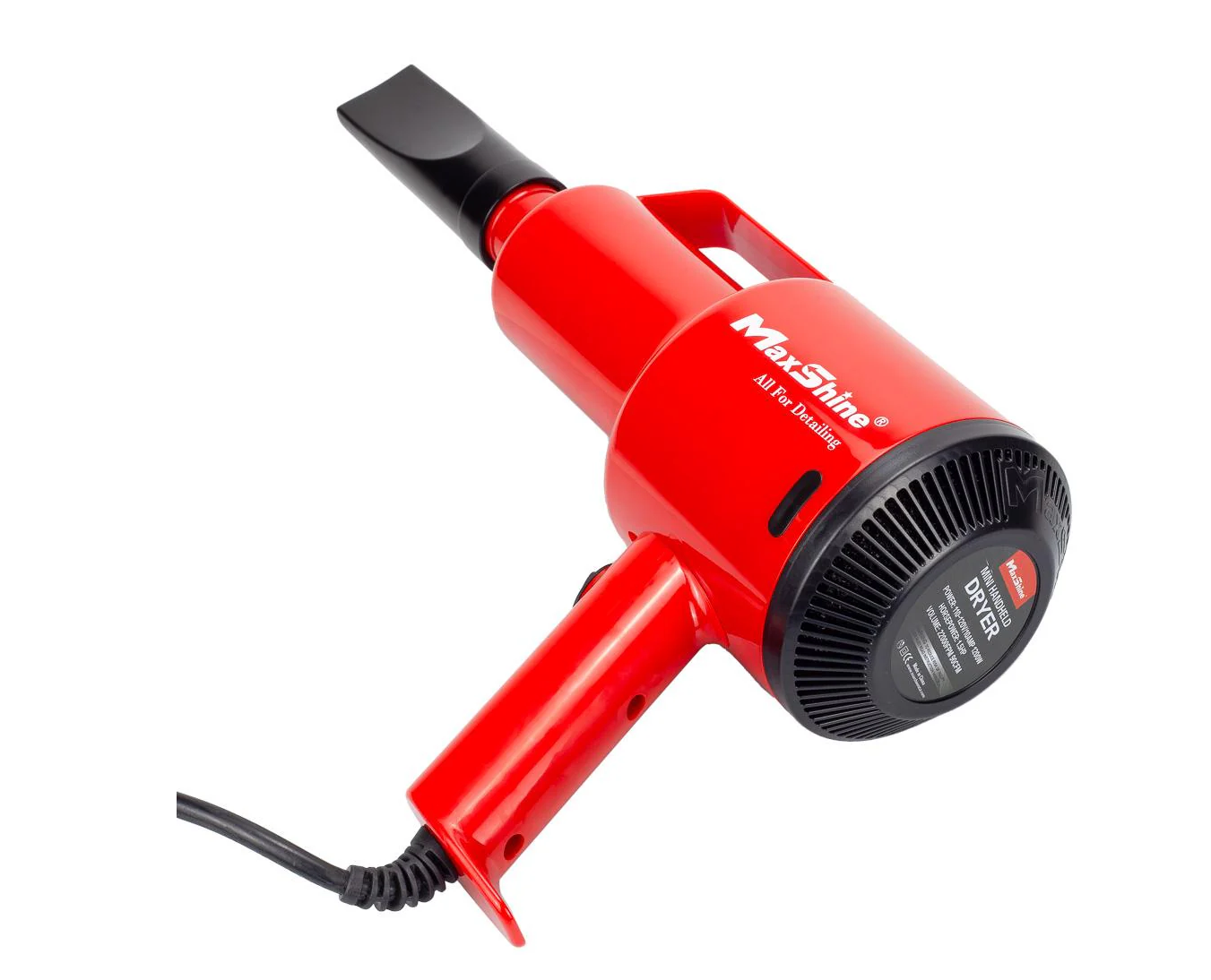 MaxShine Mini Handheld Dryer EVO-S - Red Portable Car Dryer with Attachments for Detailing