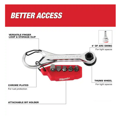 Milwaukee 7-in-1 Multi-Bit Mini Ratchet 48-22-2950