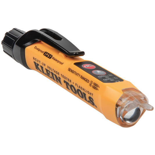 Klein Tools Dual Range Non-Contact Voltage Tester with Flashlight, 12 to 1000V AC NCVT-3P