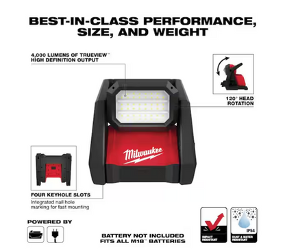 Milwaukee M18 GEN-2 18V 4000 Lumens ROVER LED AC/DC Flood Light 2366-20 (TOOL ONLY)