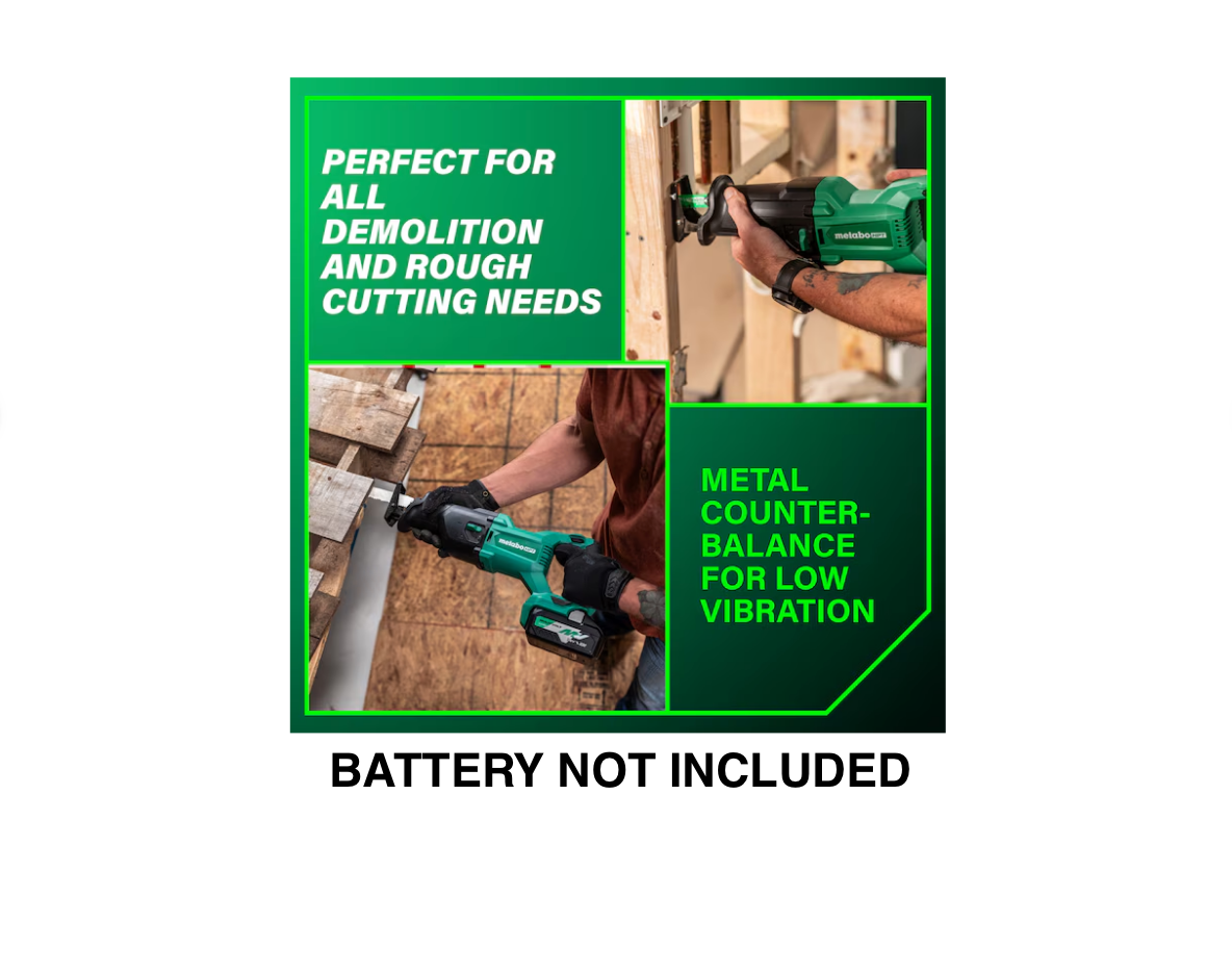 METABO HPT MultiVolt 18V 18-Amp Variable Speed Cordless Reciprocating Saw CR18DB (TOOL ONLY)