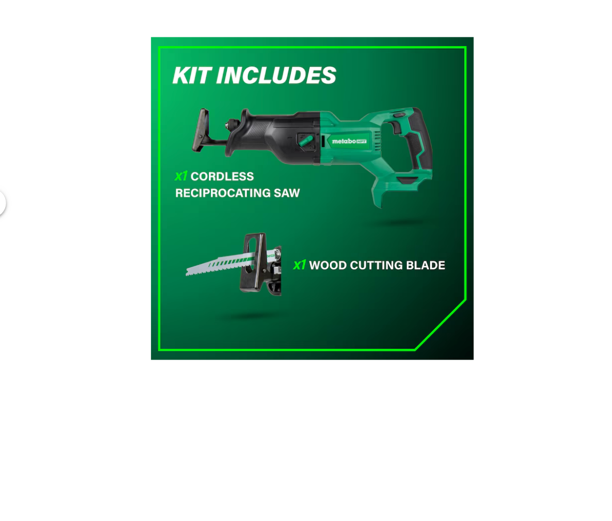 METABO HPT MultiVolt 18V 18-Amp Variable Speed Cordless Reciprocating Saw CR18DB (TOOL ONLY)