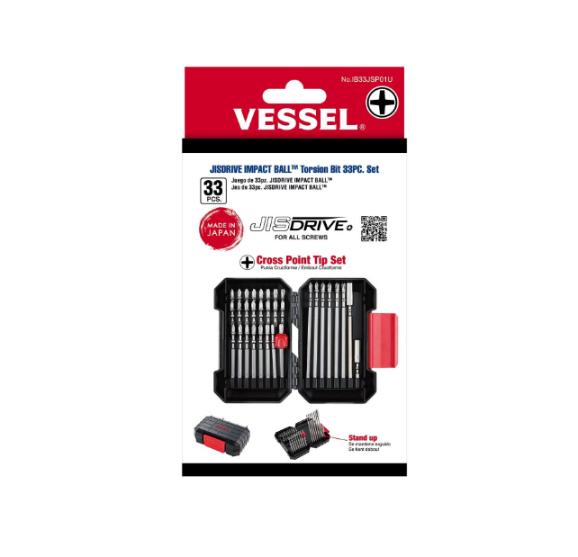 VESSEL Jisdrive Impact Ball Torsion 33pc Bit Set IB33JSP01U