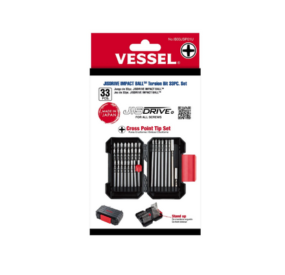 VESSEL Jisdrive Impact Ball Torsion 33pc Bit Set IB33JSP01U