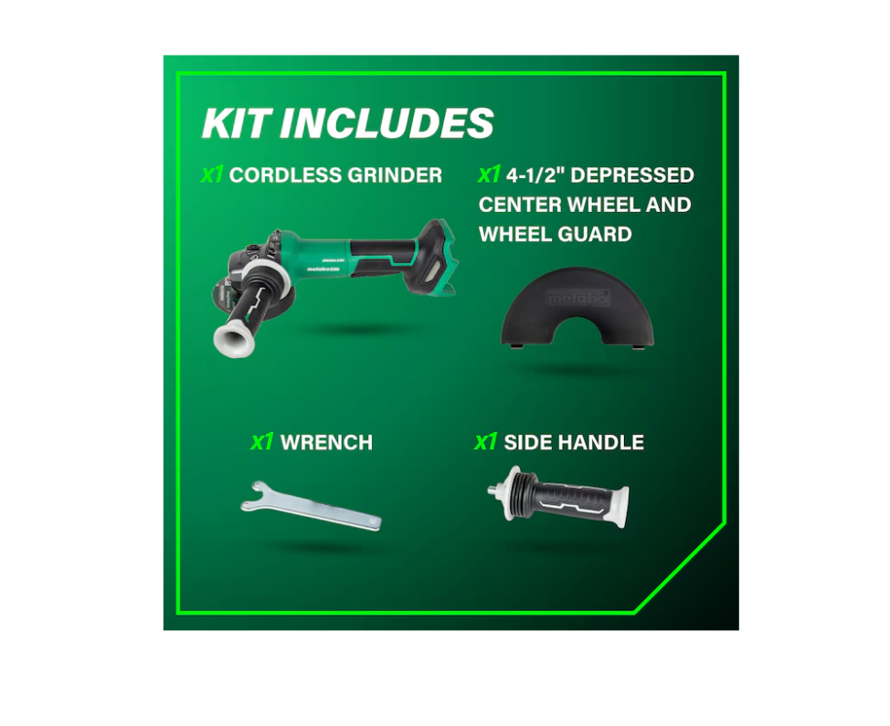 METABO HPT 18V MultiVolt 4-1/2" Paddle Switch Angle Grinder G1812DFQ4 (TOOL ONLY)