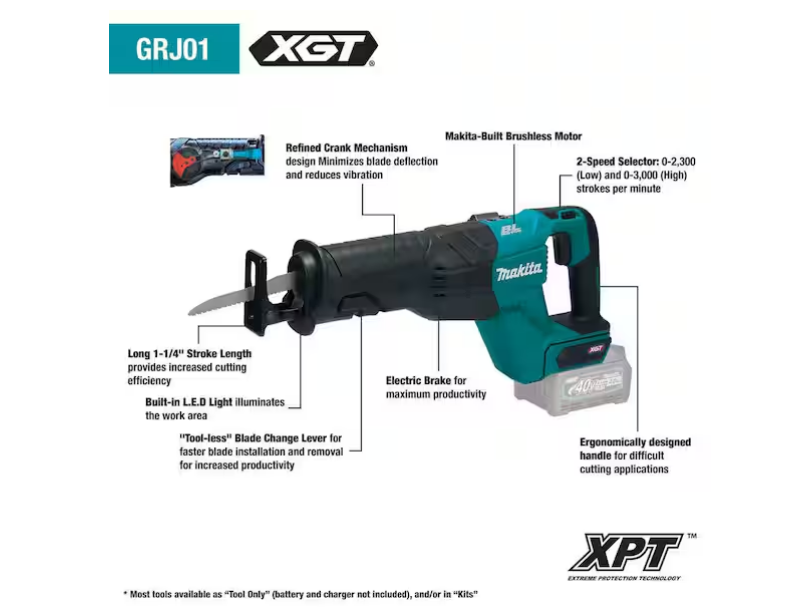 Makita 40V Max XGT Reciprocating Saw GRJ01Z (Tool Only)