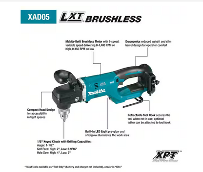 Makita 18V 1/2 in. Right Angle Drill XAD05Z (Tool-Only)