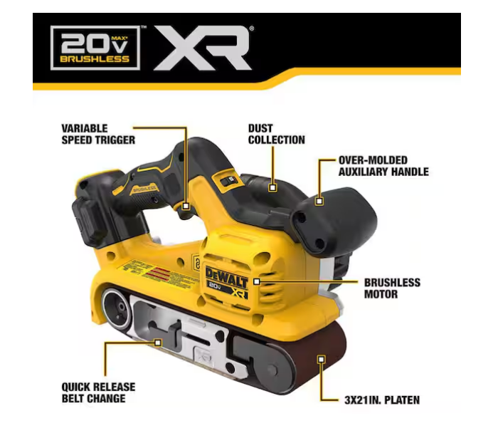 DEWALT 20V Cordless Belt Sander DCW220B (Tool Only)