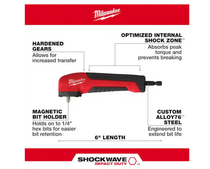 Milwaukee SHOCKWAVE Impact Duty Right Angle Drill Adapter 48-32-2390