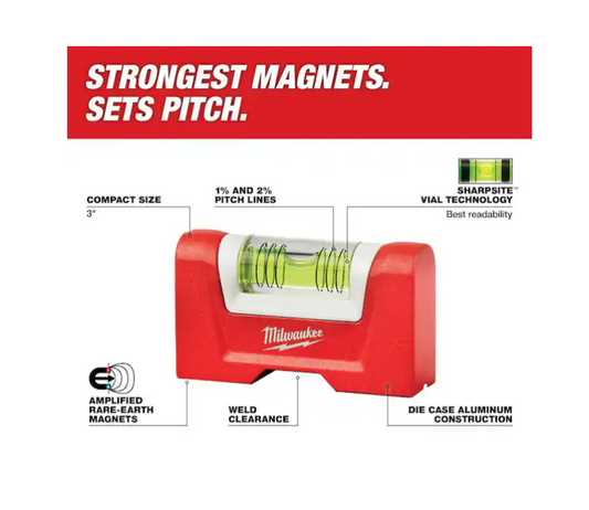 Milwaukee 3in. Compact Torpedo Pocket Level 48-22-5603