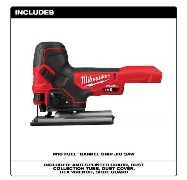 Milwaukee M18 FUEL 18V Barrel Grip Jig Saw 2737B-20 - TOOL ONLY