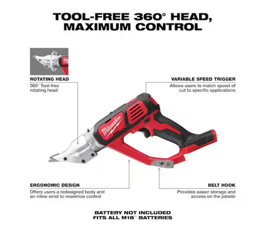 Milwaukee M18 18-Gauge Double Cut Metal Shear 2635-20 (TOOL ONLY)