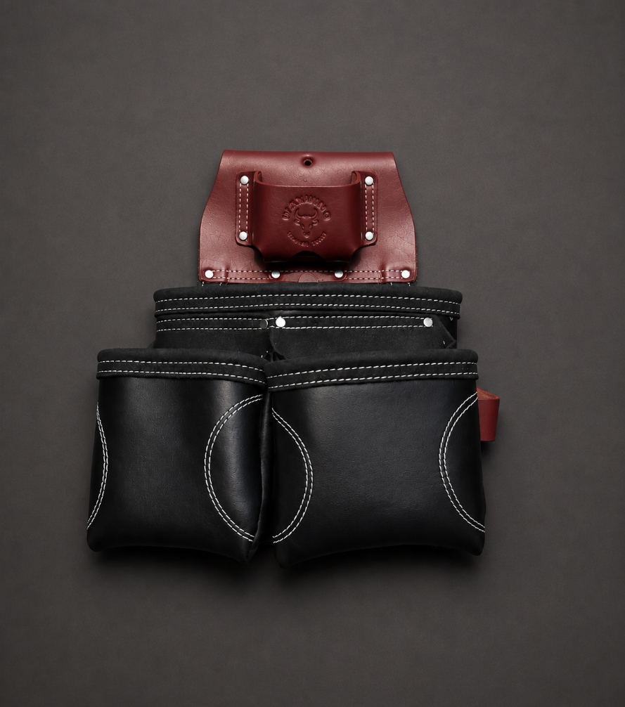WAXWING Maroon & Black Leather Tool Belt - WTB7061