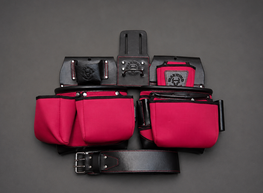 WAXWING Black Leather & Red Nylon Tool Belt - WTB7061