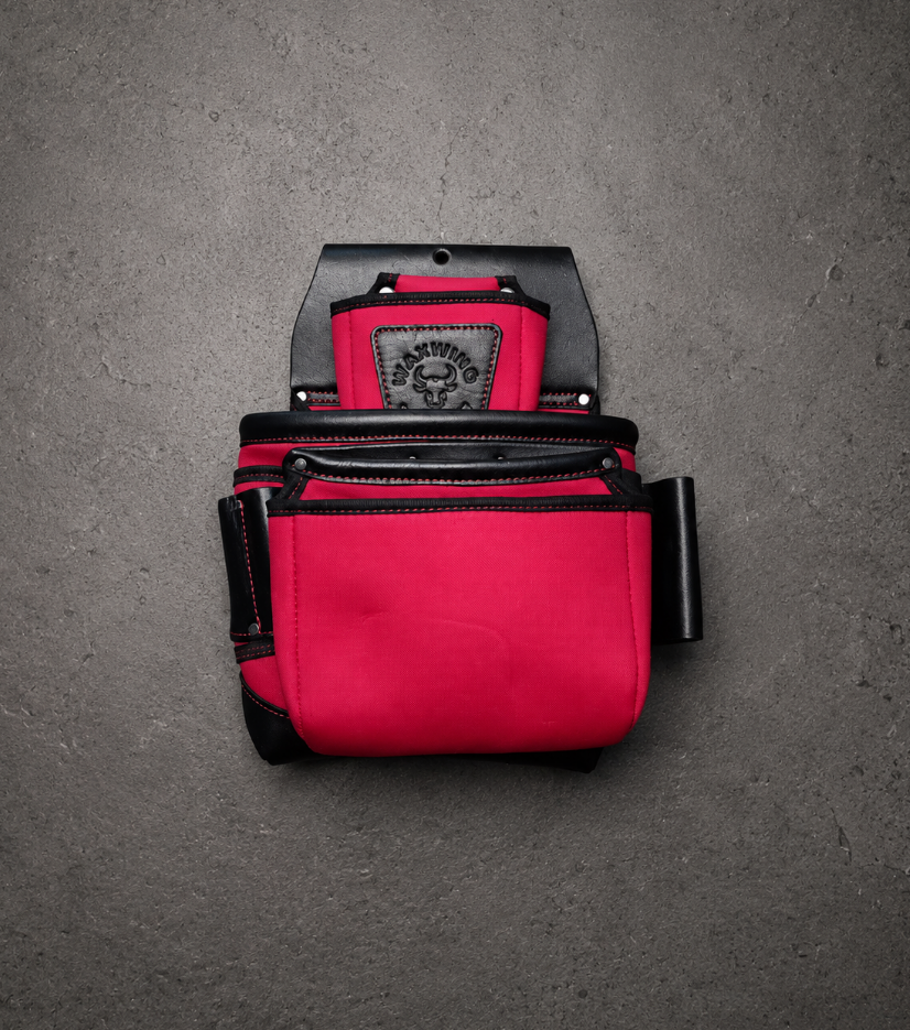 WAXWING Black Leather & Red Nylon Tool Belt - WTB7061