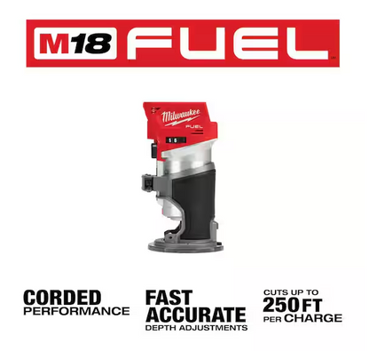 Milwaukee M18 FUEL 18V Brushless Compact Router 2723-20 (Tool-Only)