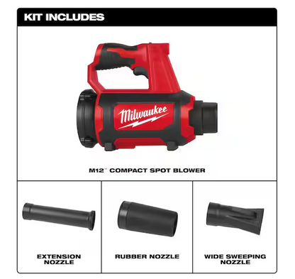 Milwaukee M12 12V Lithium-Ion Compact Spot Blower 0852-20 (Tool-Only)