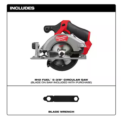 Milwaukee M12 FUEL 12V Brushless 5-3/8 in. Cordless Circular Saw 2521-20 (Tool-Only)