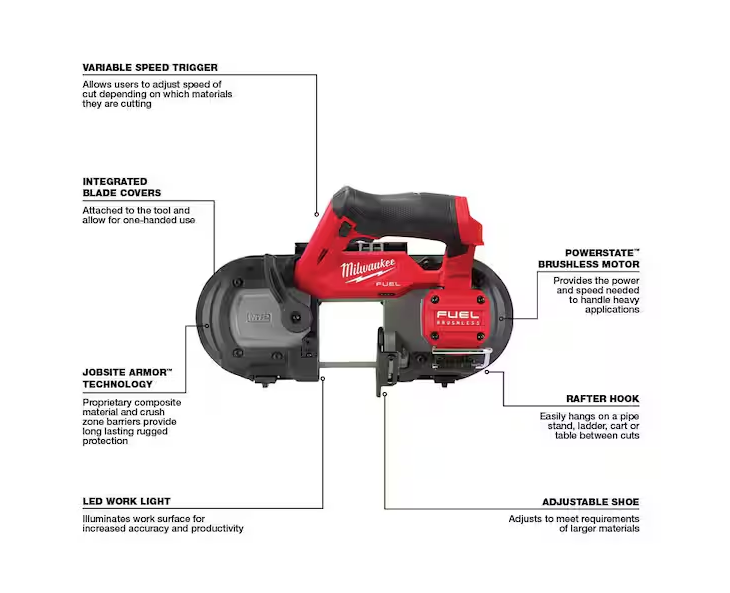 Milwaukee M12 FUEL 12V Cordless Compact Band Saw 2529-20 (Tool-Only)