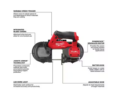 Milwaukee M12 FUEL 12V Cordless Compact Band Saw 2529-20 (Tool-Only)
