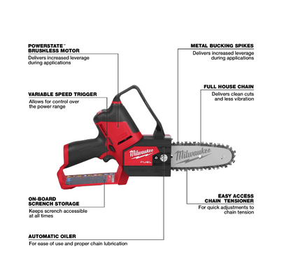 Milwaukee M12 FUEL 6in. 12V Brushless Electric Cordless Battery Pruning Saw HATCHET 2527-20 (Tool-Only)