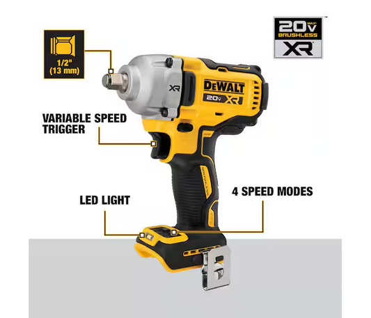 DEWALT 20V MAX XR Cordless 1/2 in. Impact Wrench DCF891B (Tool Only)