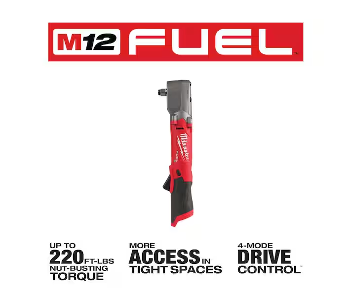 Milwaukee M12 FUEL 12V Brushless Cordless 1/2in. Right Angle Impact Wrench 2565-20 (Tool-Only)